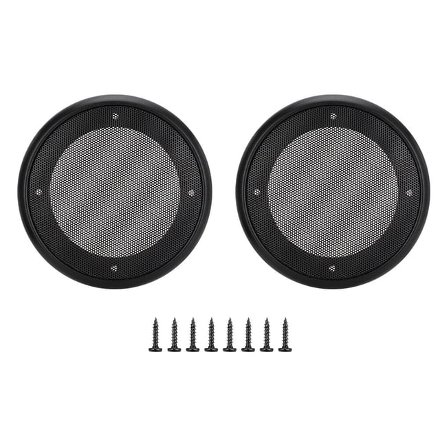 DEWIN 2PCS 4inch Metal Audio Speaker Covers Protective Decorative Circle Mesh Cover Black+Black