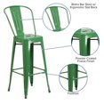 thumbnail image 2 of 30'' High Green Metal Indoor-Outdoor Barstool with Back, 2 of 9