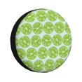 thumbnail image 1 of Wukai Housse de Pneu de Rechange à Imprimé de Tranches de Citron Vert pour Remorque de VR, Housse de Roue en Similicuir PVC Imperméable Adaptée au Camion, à la Remorque, au VR, au VUS, au Campeur - 14 Pouces, 1 of 6