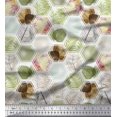 thumbnail image 1 of Soimoi Poly Georgette Fabric Geometric & Leaves Patchwork Decor Fabric Printed Yard 52 Inch Wide, 1 of 3