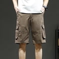 thumbnail image 4 of Styesk Shorts Hommes Mode Décontractée Multiples Poches Demi-Shorts Pantalons Sports Élastiques Taille Mi-Haute, 4 of 9