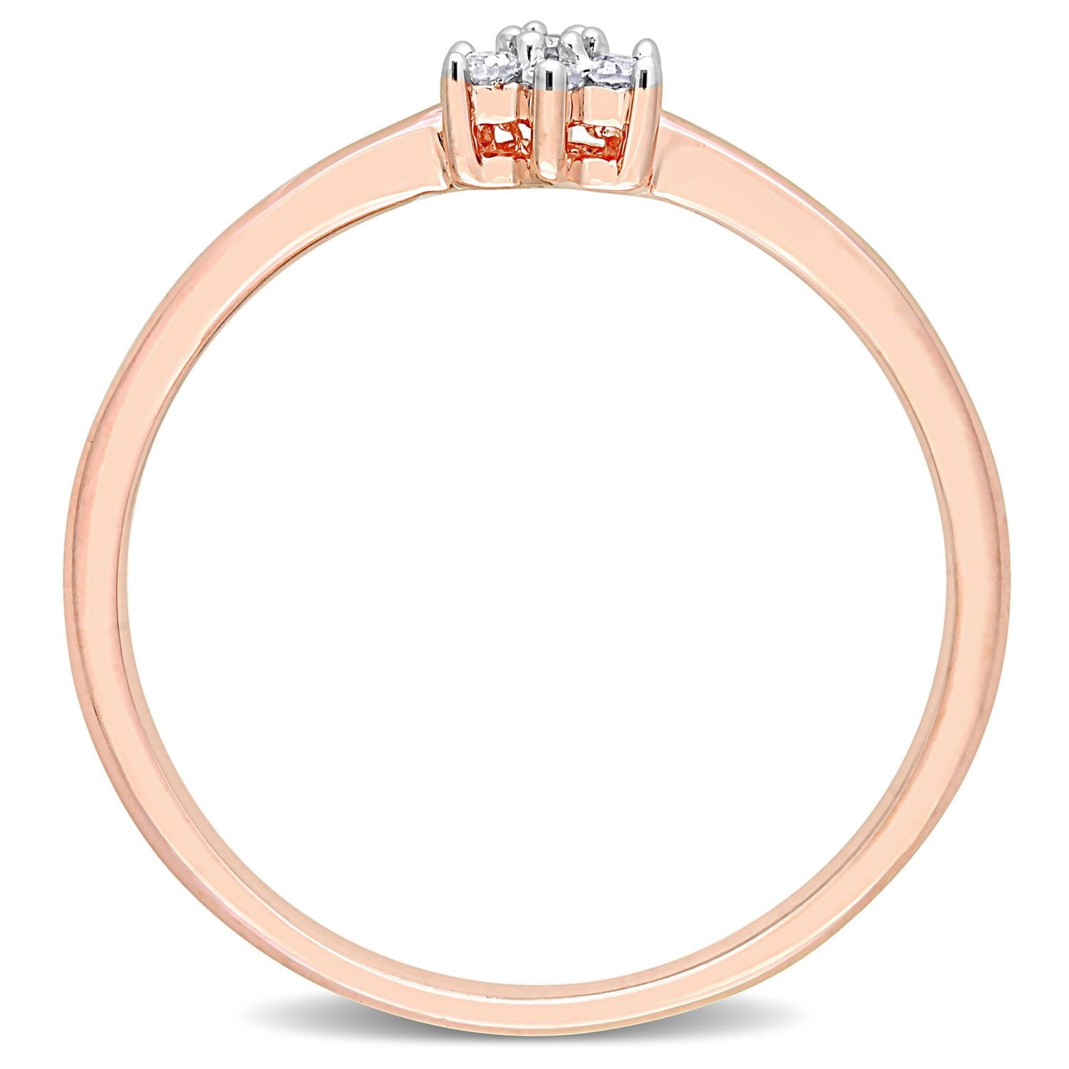 Miabella Diamond Accent Rose Rhodium Plated Sterling Silver Floral Promise Ring