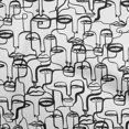 thumbnail image 1 of oneOone Polyester Lycra White Fabric Abstract Face Sewing Craft Projects Fabric Prints By Yard 56 Inch Wide, 1 of 4