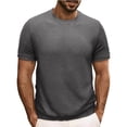 thumbnail image 1 of Wancir Mens Shirts Clearance Sale Men's Fashion Casual Solid Color Short Sleeve Round Neck Collar Blouse, 1 of 6