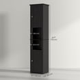 thumbnail image 3 of HOMCOM Armoire de Rangement Haute pour Salle de Bain avec Tablettes Ajustables, Noir, 3 of 10