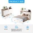 thumbnail image 2 of PUREMIND Queen Size Murphy Bed with Mattress, Murphy Cabinet Bed with Storage Drawer and Charging Ports for Bedroom/Guest Room, White, 2 of 8