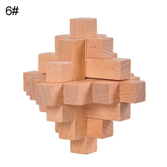 HLONK Classic Wooden Puzzle Cube Ball Kongming Luban Lock Brain Teaser Adult Toy
