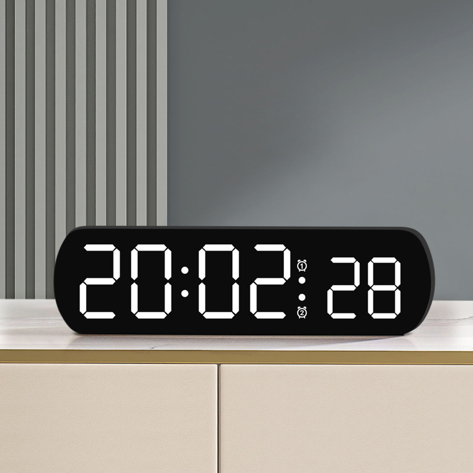 Yhmxh Electronics Horloge Électronique Maison Intelligente Réveil LED Multifonctionnel Affichage de la Température en Secondes Saut Compte à Rebours Réveil de Chevet