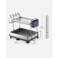 thumbnail image 2 of SONGMICS Dish Drying Rack, 2-Tier Dish Rack for Kitchen Counter with Rotatable and Extendable Drain Spout, Dish Drainer with Utensil, Cup, Glass, Cutting Board Holders, Silver and Gray, 2 of 6