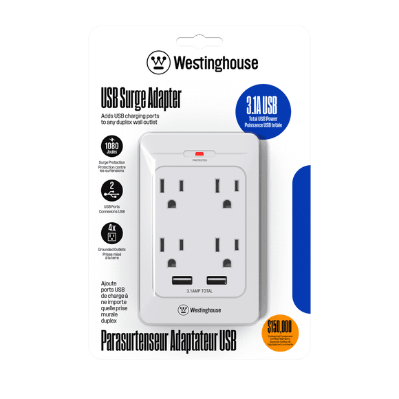 Adaptateur USB de surtension Westinghouse de 1 080 J