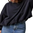 thumbnail image 1 of Spring Solid Color Loose Pullover with Crewneck and Long Sleeves for Women, 1 of 4