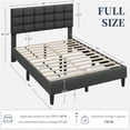 thumbnail image 3 of Yaheetech Modern Upholstered Platform Bed with Square Tufted Headboard, Full, Dark Gray, 3 of 7