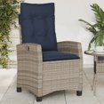 thumbnail image 1 of vidaXL Chaise de Jardin Inclinable avec Coussins en Rotin Gris, 1 of 5