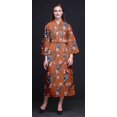 thumbnail image 3 of Bimba Robe de Chambre pour Femmes Orange Moyenne Bird Blossom & Robin Peignoir Long Mariée Préparation Chemise Imprimée Peignoir de Bain Filles P, 3 of 5