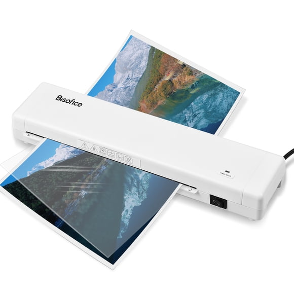 Bisofice Desktop Laminator Machine A4 Size Hot Lamination 2 Roller System 230mm Width Quick Warm-up