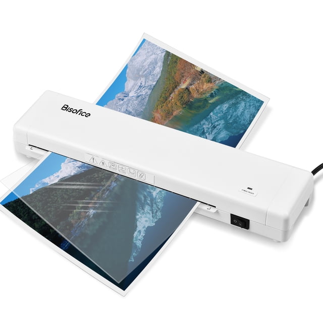 Bisofice Desktop Laminator Machine A4 Size Hot Lamination 2 Roller System 230mm Width Quick Warm-up