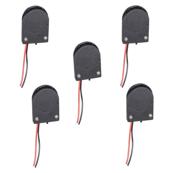 QualitChoice Support de Pile à Bouton Pratique Professionnel Boîtier de Pile en Plastique Léger Couvercle de Prise de Piles avec Interrupteur Marche-Arrêt Noir 5 Pcs 1Ensemble