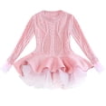 thumbnail image 1 of EGNMCR Robe Sans Manches à Col Rond Tout-Petits Enfants Bébés Filles Chandail Tricoté Robe d'Hiver au Crochet avec Tulle Chandail Robe Fille, 1 of 3