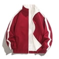 thumbnail image 2 of Dagegui Mens Bomber Jacket Lightweight Stand Collar Windbreaker Spring Fall Casual Jackets with Pockets Red XXL, 2 of 9