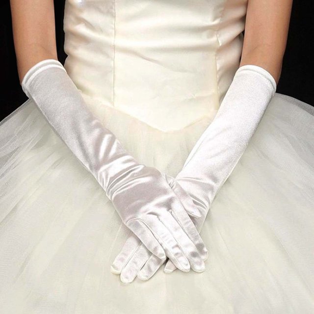 RXIRUCGD Longs Gants de Fête pour Femmes Gants en Satin Costumes Longueur Coude Robe de Soirée de Mariée