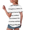 thumbnail image 3 of BVOFAR Chemises à Oeillets à Rayures pour Femmes 2025 Été Blouses à Col Rond Mode T-Shirts à Manches Courtes Chic Décontracté Hauts Coupe Ample, 3 of 7