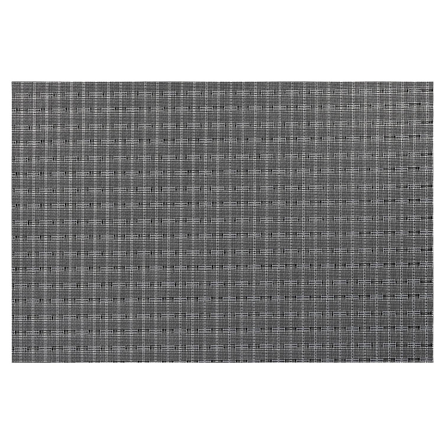 Set De Table En Pvc Tissé Tissage Noir - Lot De 12