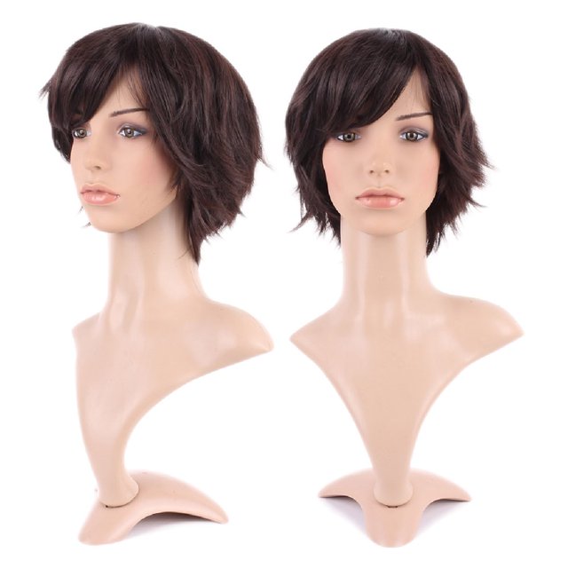 MesaSe Perruque Synthétique Longue Bouclée avec Frange Cheveux Courts Perruques Résistantes à la Chaleur Perruque Complète pour Femmes Blond Mèches