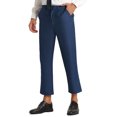 thumbnail image 4 of INSPIRE CHIC Men's Pants Solid Color Ankle Length Flat Front Trousers 32 Navy Blue, 4 of 7