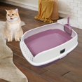 thumbnail image 2 of High Face Cat Litter Box Cat Potty Toilet with Detachable Frame Kitten Potty Pan Pink, 2 of 9