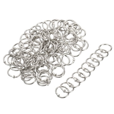 Unique Bargains Anneaux de Reliure en Métal, Clips à Pression Détachables, Ton Argent, 100 Unités