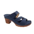 thumbnail image 1 of WRKEKC Sandals for Women One Piece Style Elevated Wedge Slides Cut Out Design Hook and Loop Strap Beach Summer Sandals, 1 of 9