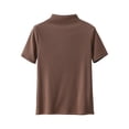 thumbnail image 1 of Zpanxa T-Shirt en Molleton Douillet, Haut Thermique Léger pour Femmes avec Col Rond en Plusieurs Couleurs, 1 of 3