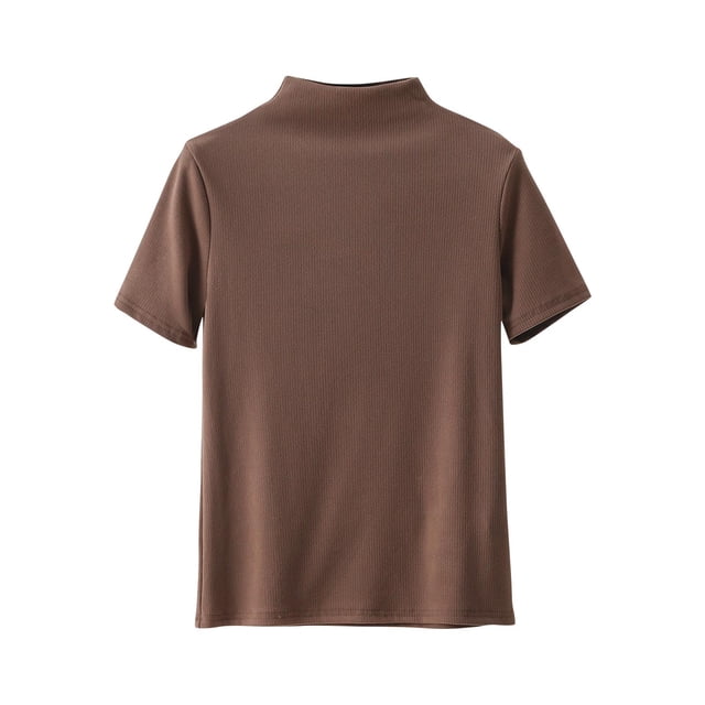 Zpanxa T-Shirt en Molleton Douillet, Haut Thermique Léger pour Femmes avec Col Rond en Plusieurs Couleurs