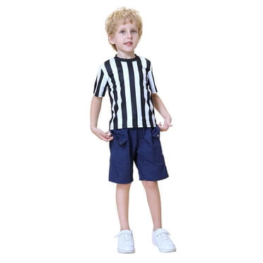 TOPTIE Children's Referee Shirt Costume Kids Ref Uniform for Soccer Football Basketball-2XS
