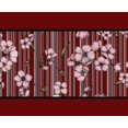 thumbnail image 1 of IBA Indianbeautifulart Tissu à Rayures Rouges et Fleurs Florales en Dentelle pour Couture, Bordure en Velours, Imprimé Dentelle 9 Yards 2 Pouces, 1 of 2