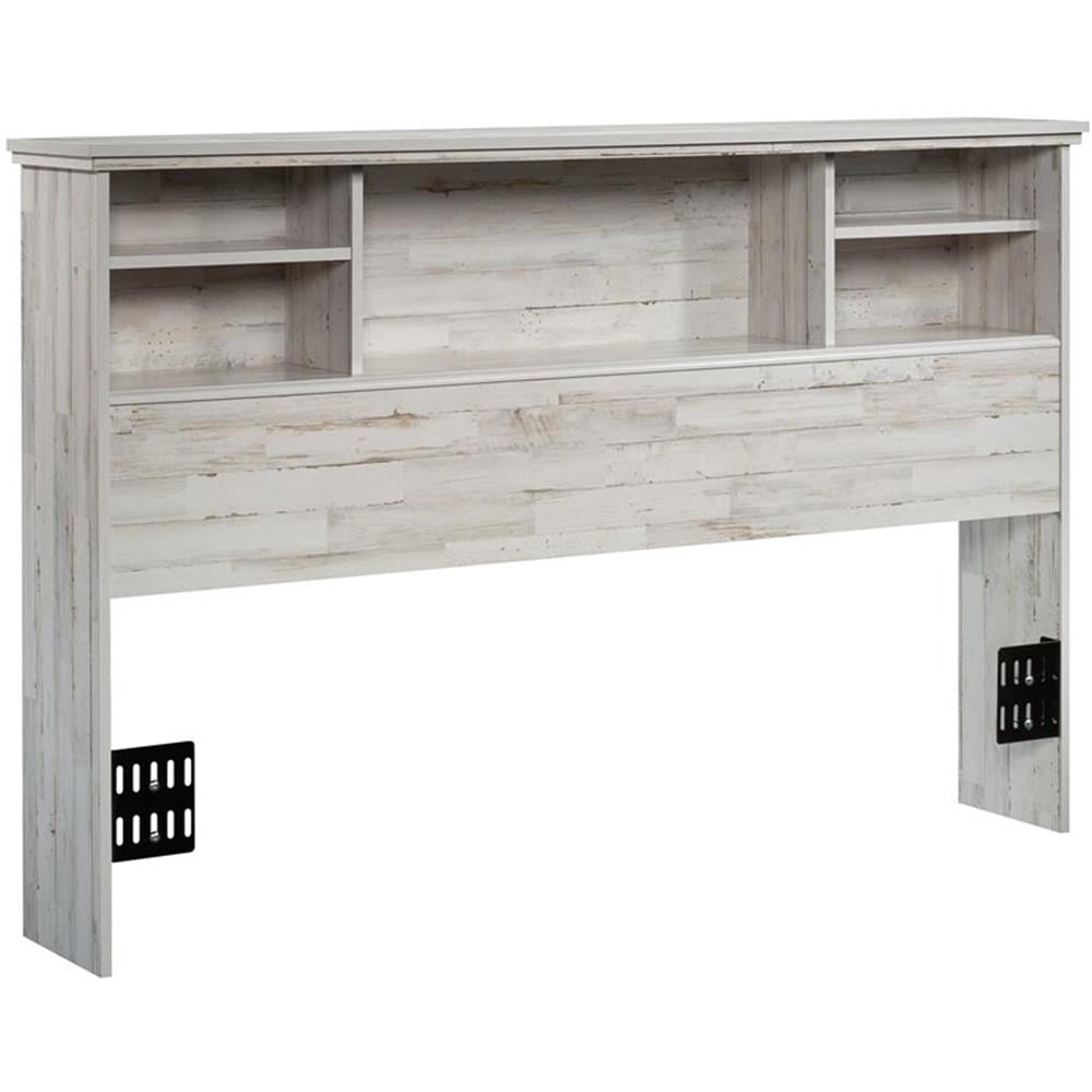 Pemberly Row Tête de Lit Bibliothèque Grand Format en Bois d'Ingénierie de Style Transitionnel, Blanc
