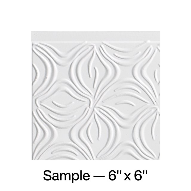 FASÄDE Lotus Decorative Vinyl Backsplash Panel in Gloss White (6X6 Inch Sample)