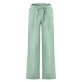 thumbnail image 2 of MAWCLOS Men Trousers Elastic Waist Sweatpants Drawstring Pants Baggy Party Solid Lounge Green 2XL, 2 of 9