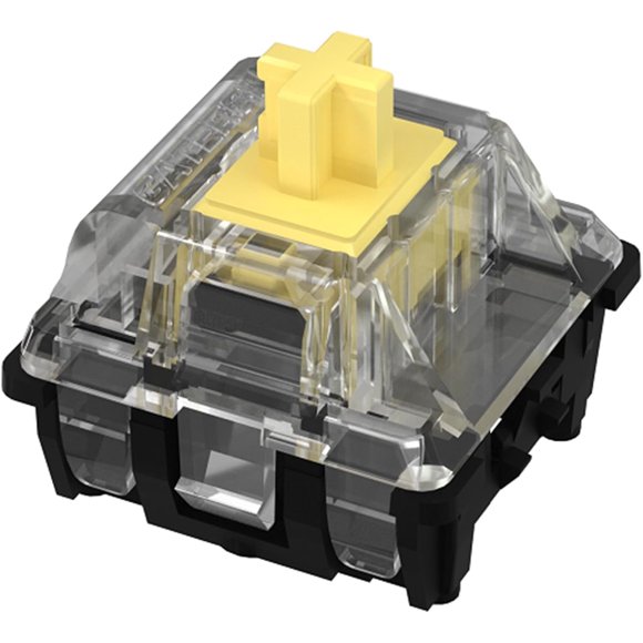 GATERON KS-15 Optical Yellow Keyboard Switches, 35gf RGB LED Infrared Path Linear Key Switches for Mechanical Keyboard (35PCS, Yellow)