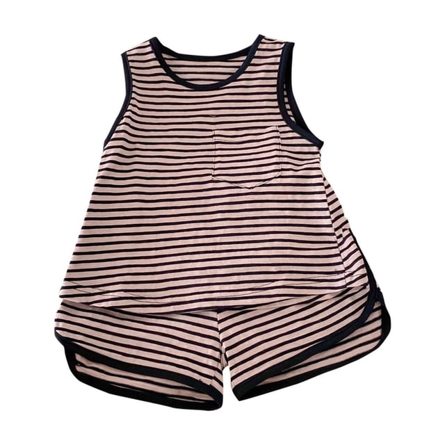 Birdeem Ensemble Débardeur Décontracté Sans Manches pour Filles, Col Rond, Bretelles, Pantalon Court Ample