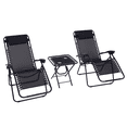 thumbnail image 1 of Outsunny Zero Gravity Chair Set with Folding Table & Cup Holder Black, 1 of 10
