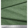thumbnail image 2 of Soimoi Vert Moss Tissu Georgette Labyrinthe Cube Géométrique Tissu Imprimé 1 Yard 42 Pouces de Large, 2 of 3