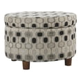 thumbnail image 1 of HomePop Pouf de Rangement Rond Transitionnel en Bois et Tissu, Multicolore, 1 of 8