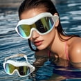 thumbnail image 1 of Sale Today Clearance! Adult Waterproof Large Frame Swimming Goggles With PC Lenses Against-Fogs Coating Silicone Fits For Comfortion And Training, 1 of 6
