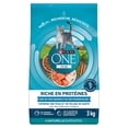 thumbnail image 2 of Purina ONE +Plus Formule Riche en Protéines au Saumon et au Poisson Blanc de l'Océan, Nourriture Sèche pour Chats 3kg, 2 of 10