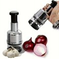 thumbnail image 4 of MesaSe Manual Garlic Crusher and Food Chopper  Portable  Mini  Non-Electric  Stainless Steel  Handheld  Vegetable and Onion Chopper  Garlic Grinder  Garlic Masher  for RV Kitchen  Camping, 4 of 6