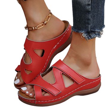Dvkptbk Women’s Open Toe Ankle Strap Platform Wedge Sandals Wedge Shoes Comfortable Ankle Strap Outdoor Platform Sandals ummer