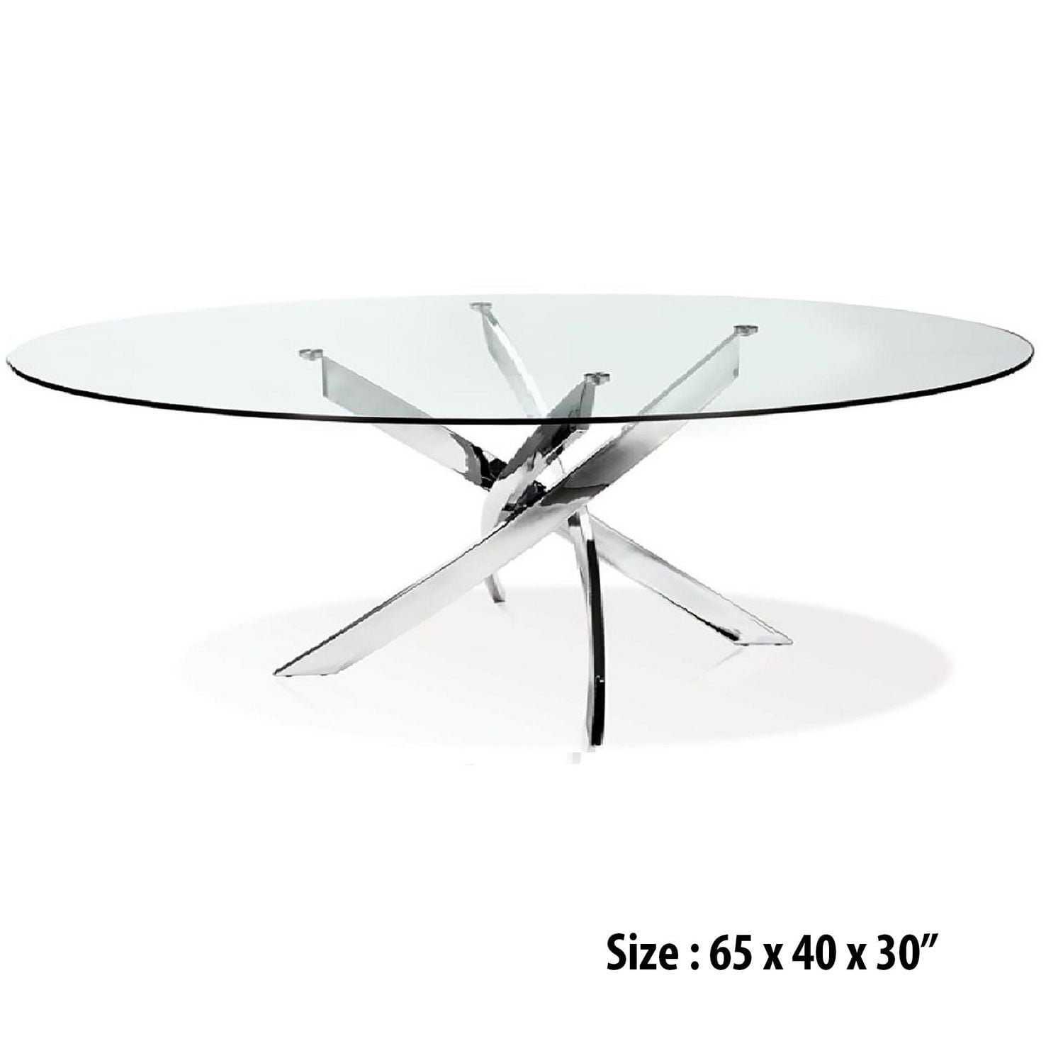 Canadian Genesis Oval Dining Table Chrome 65
