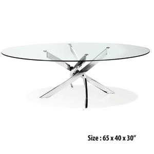 Canadian Genesis Oval Table à manger Chrome 65