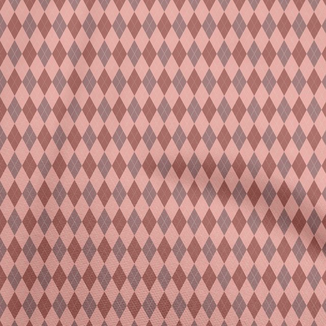 oneOone Viscose Chiffon Medium Pink Fabric Check Argyle Fabric For Sewing Printed Craft Fabric By The Yard 42 Inch Wide